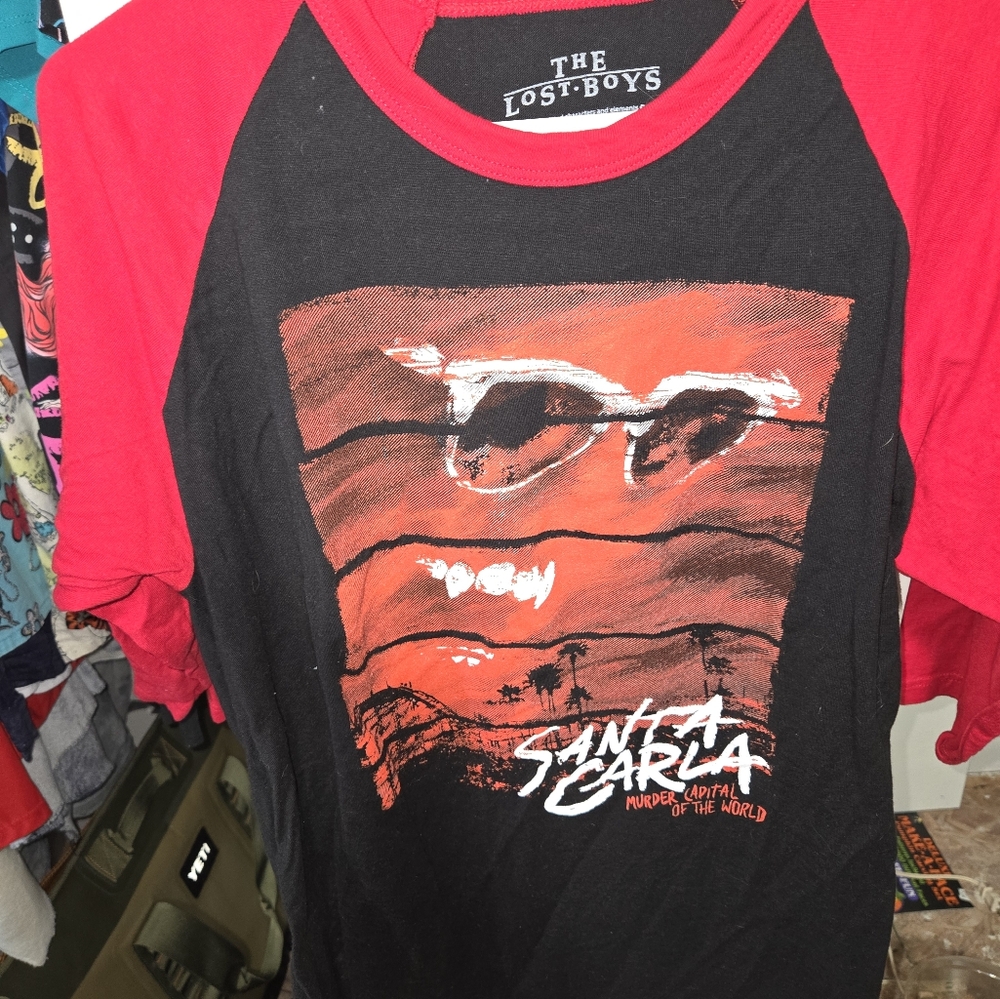 The Lost Boys Santa Carla Black and Red Tee